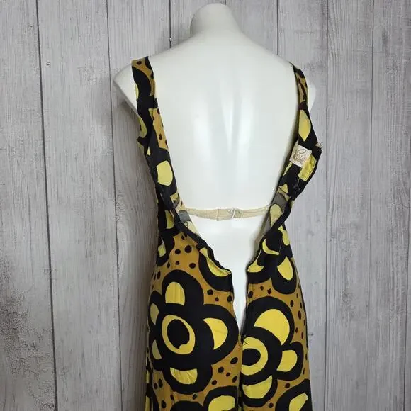 Vintage 60s Miss Elaine Mod Floral Wide Leg Jumpsuit ILGWU USA, sz Small - Picture 5 of 8